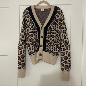 Cabi medium leopard print cardigan sweater